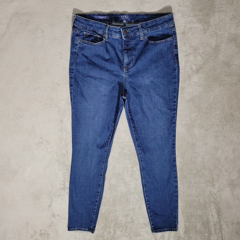 Nydj Skinny Liftxtuck Jeans Sz 12 Blue